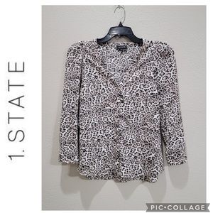 🔴 1. State animal print blouse size S